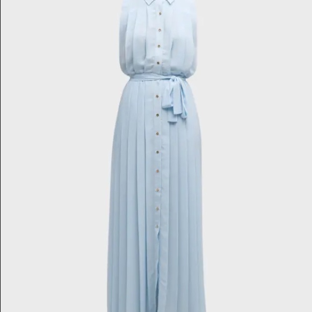 RAMY BROOK 
Coraline Pleated Maxi Shirtdress NEW nwt retails $745
 Medium blue - Picture 5 of 8
